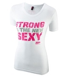 MusclePharm Kadın T Shirt 'Strong is The New Sexy' Beyaz