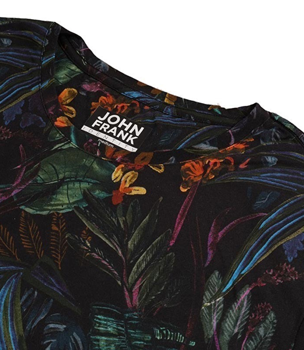 John Frank Baskılı Dijital T-Shirt Leafy 