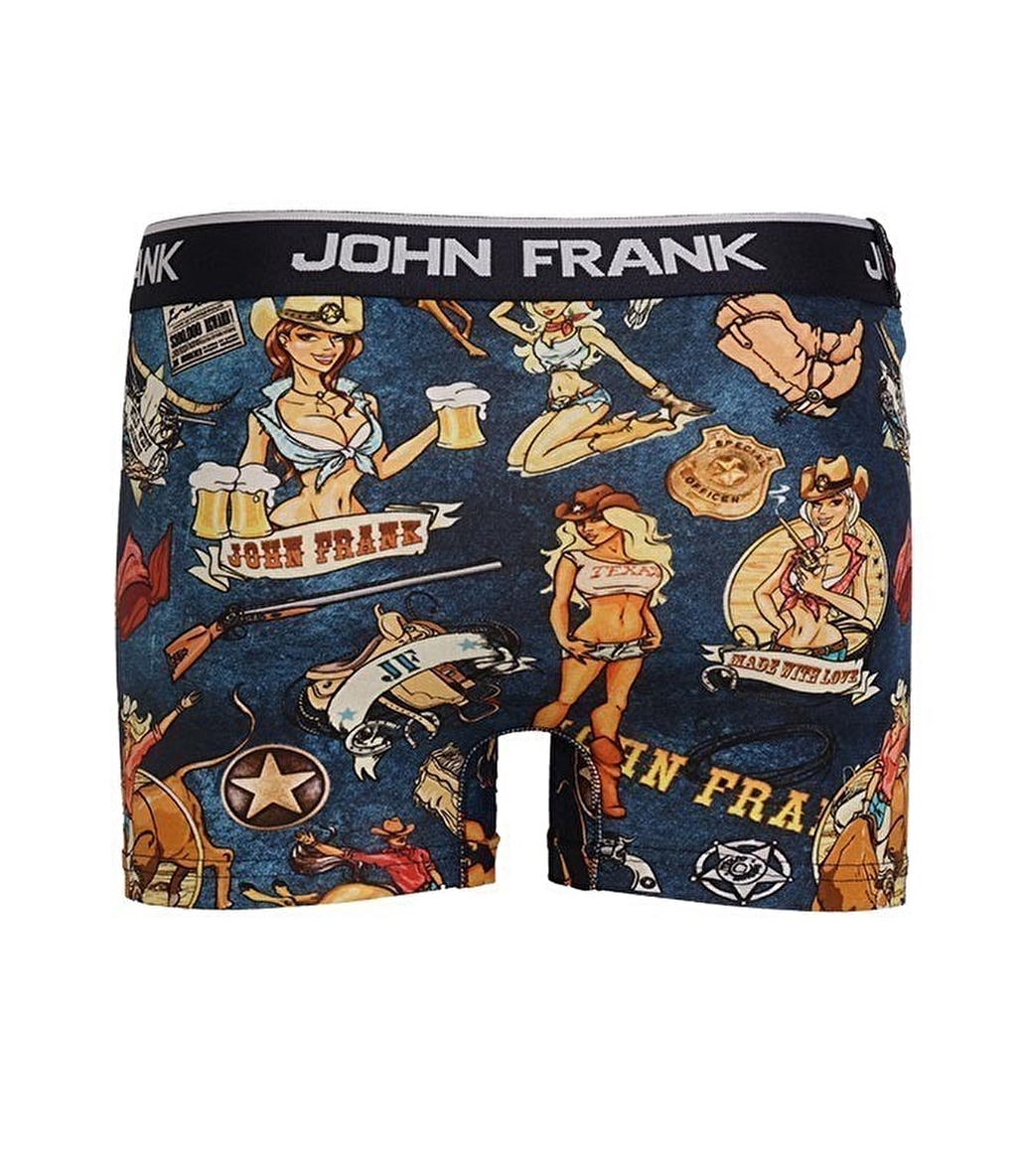 John Frank Dijital Baskılı Boxer Çok Renkli - Kovboy 