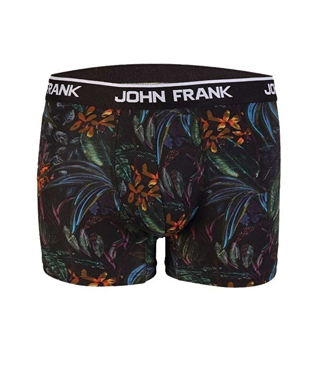 John Frank Dijital Baskılı Boxer Çok Renkli - Leafy 