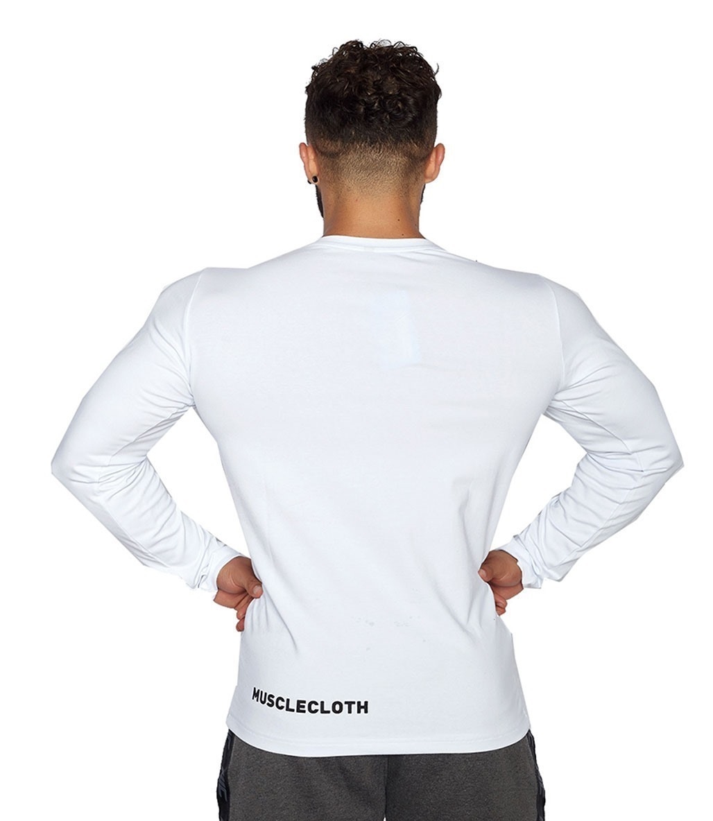 MuscleCloth Basic Uzun Kollu T-Shirt Beyaz