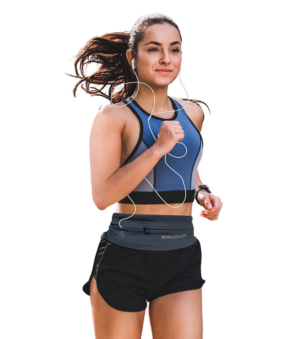 MuscleCloth Running Belt Bel Çantası Gri