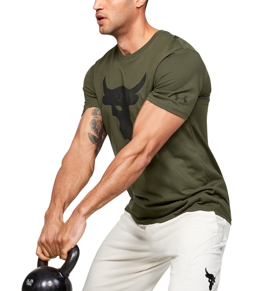 Under Armour Project Rock Brahma Bull Ss T Shirt Yesil Fitmoda
