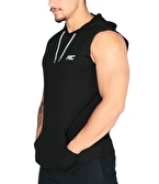 MuscleCloth Training Kapüşonlu Kolsuz T-Shirt Siyah
