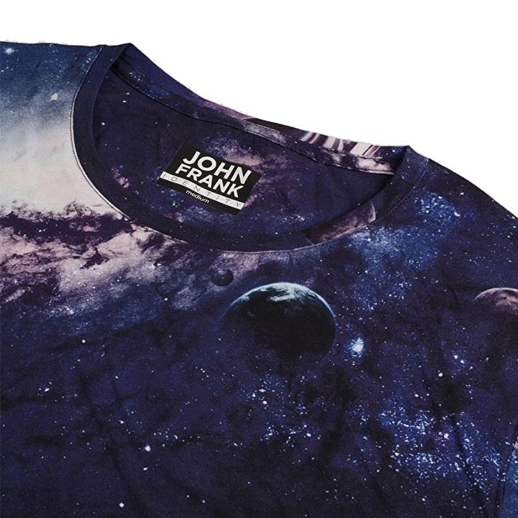 John Frank Baskılı Dijital T-Shirt Deep