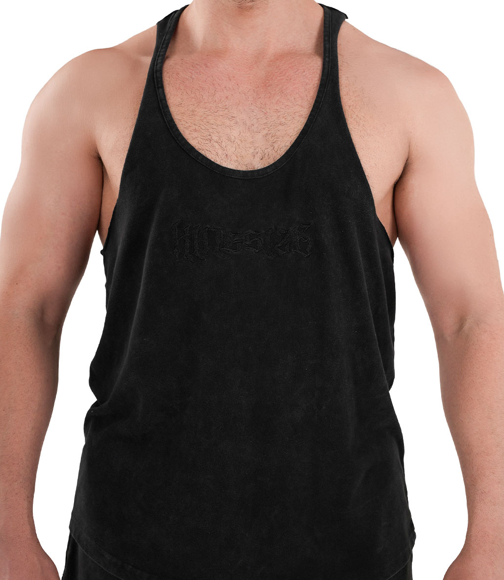 Kingsize Darksteel Antik Yıkamalı Atlet Siyah