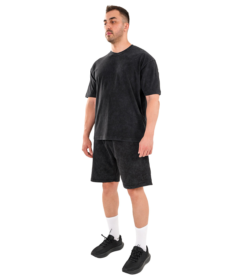 Kingsize Darksteel Antik Yıkamalı Şort Siyah