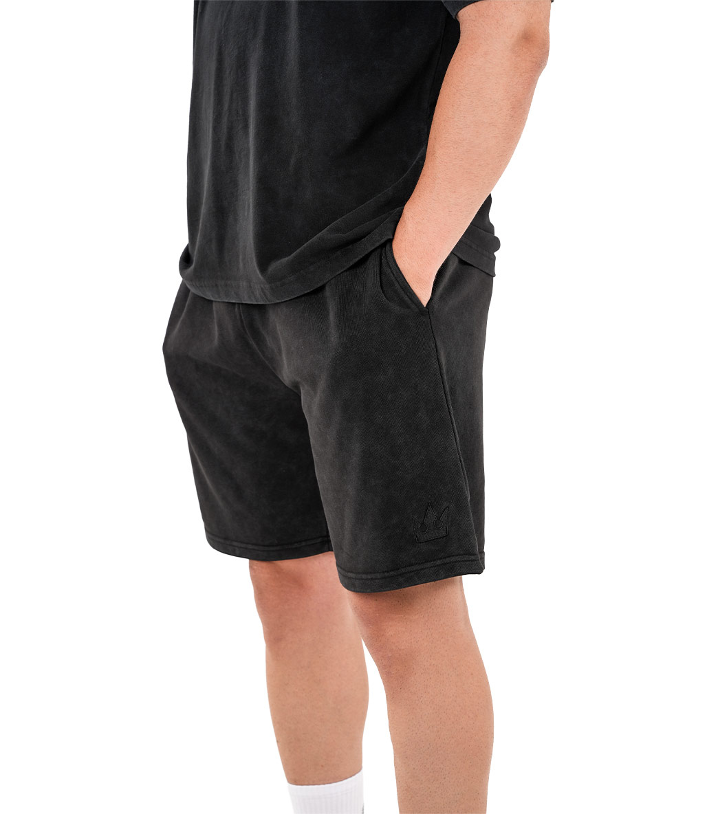 Kingsize Darksteel Antik Yıkamalı Şort Siyah