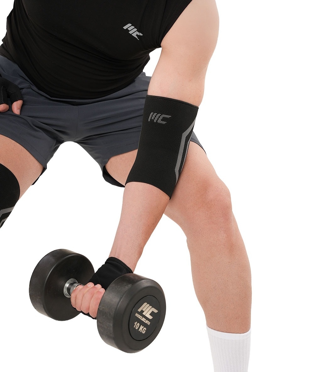 MuscleCloth Elastik Spor Dirseklik 2'li Paket Siyah