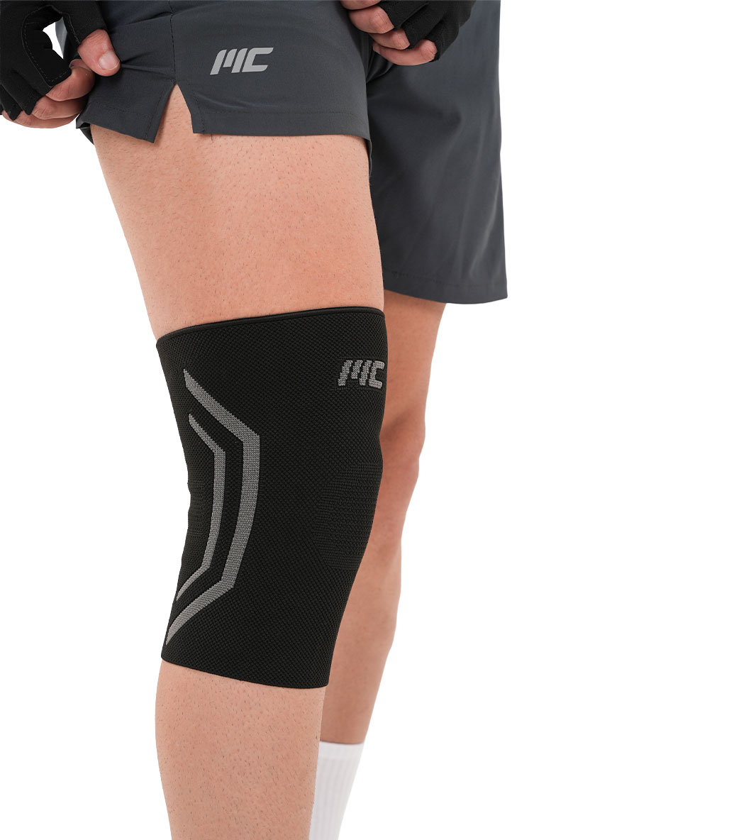 MuscleCloth Elastik Spor Dizlik Tekli Paket Siyah