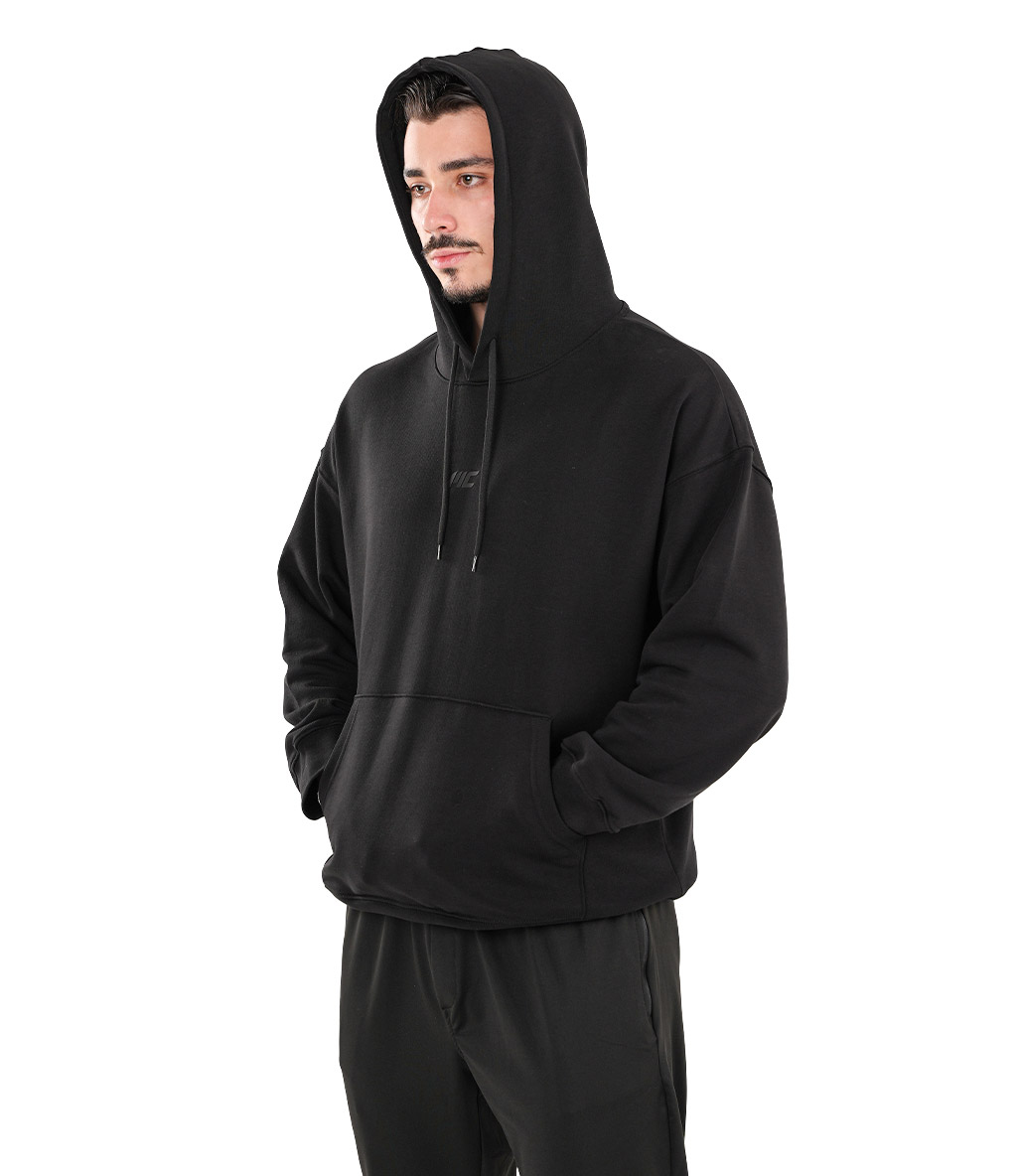MuscleCloth Elite Oversize Kapüşonlu Sweatshirt Siyah