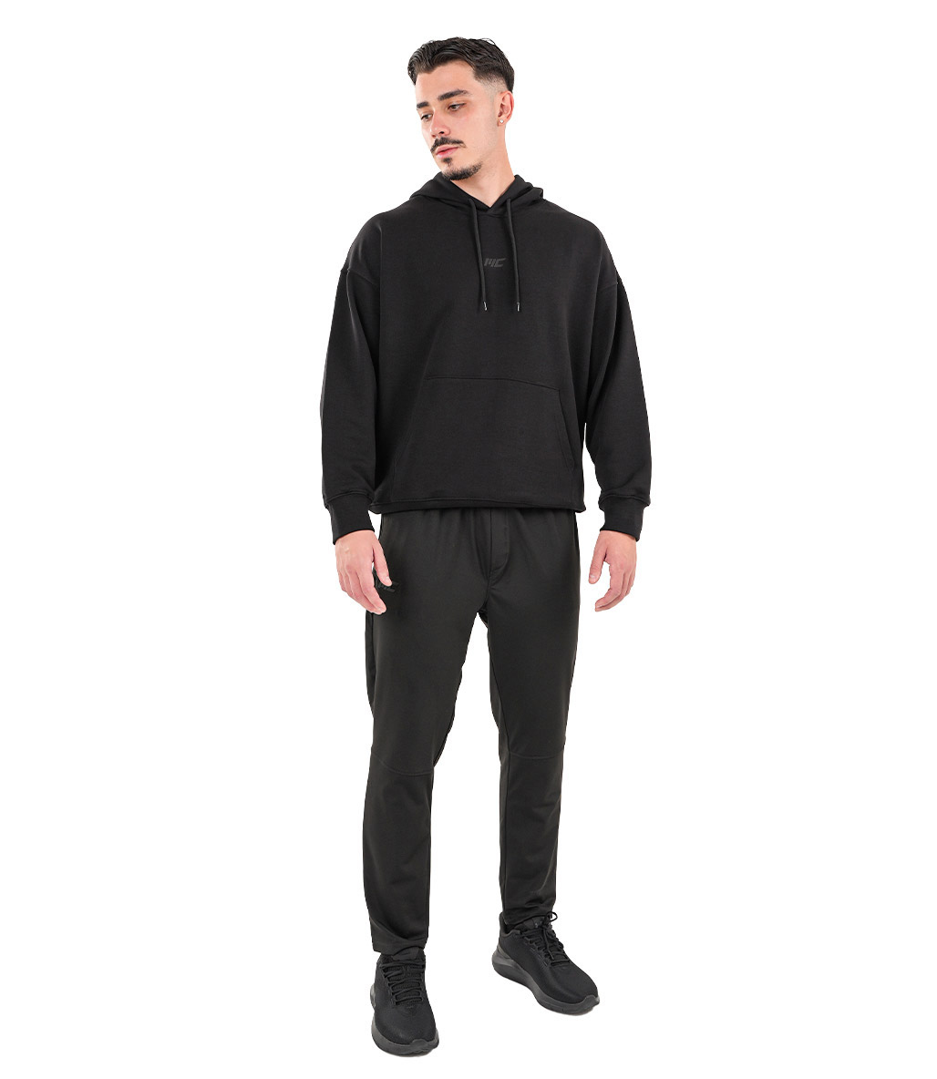 MuscleCloth Elite Oversize Kapüşonlu Sweatshirt Siyah