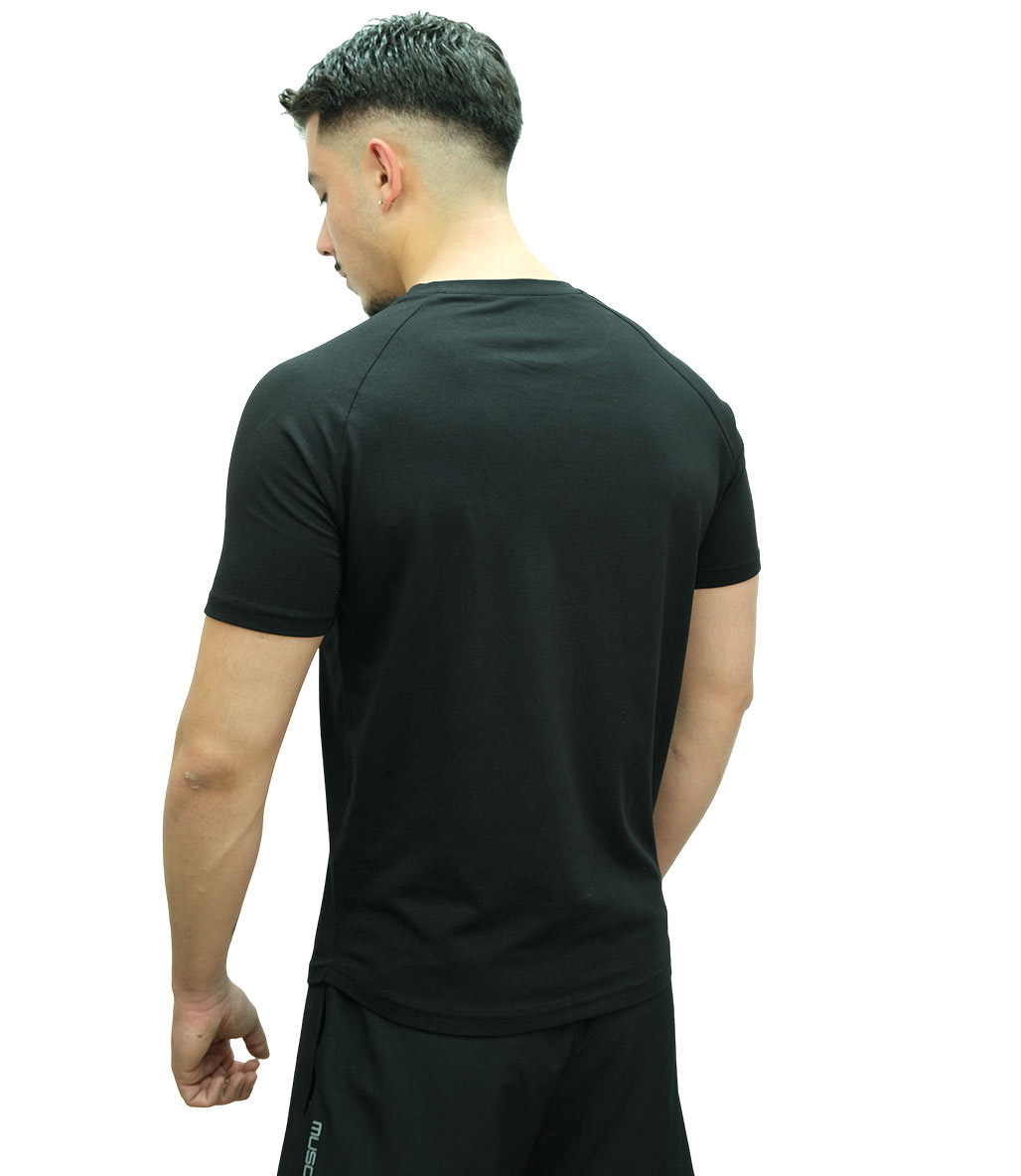 MuscleCloth Elite Reglan T-Shirt Siyah