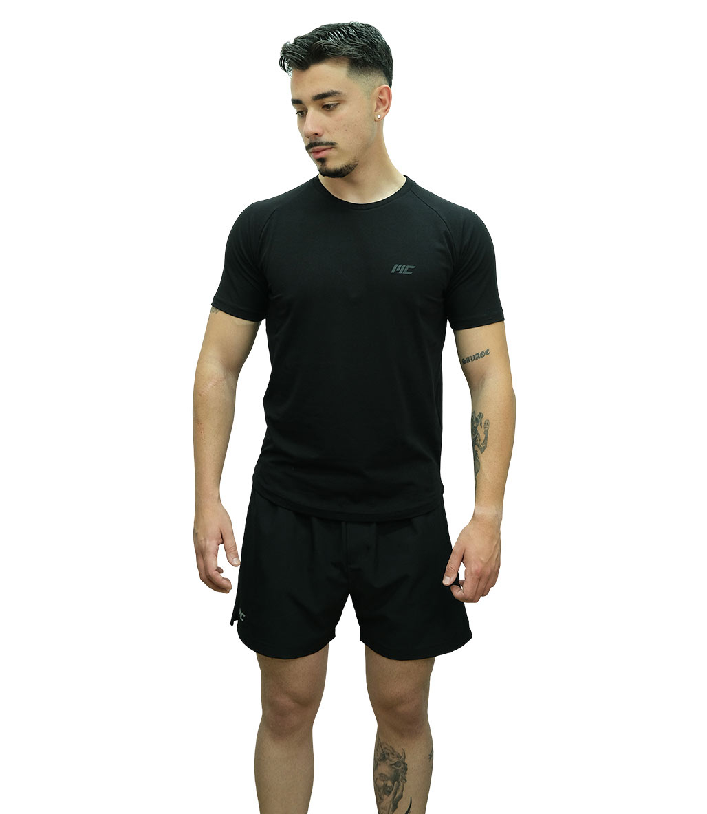 MuscleCloth Elite Reglan T-Shirt Siyah