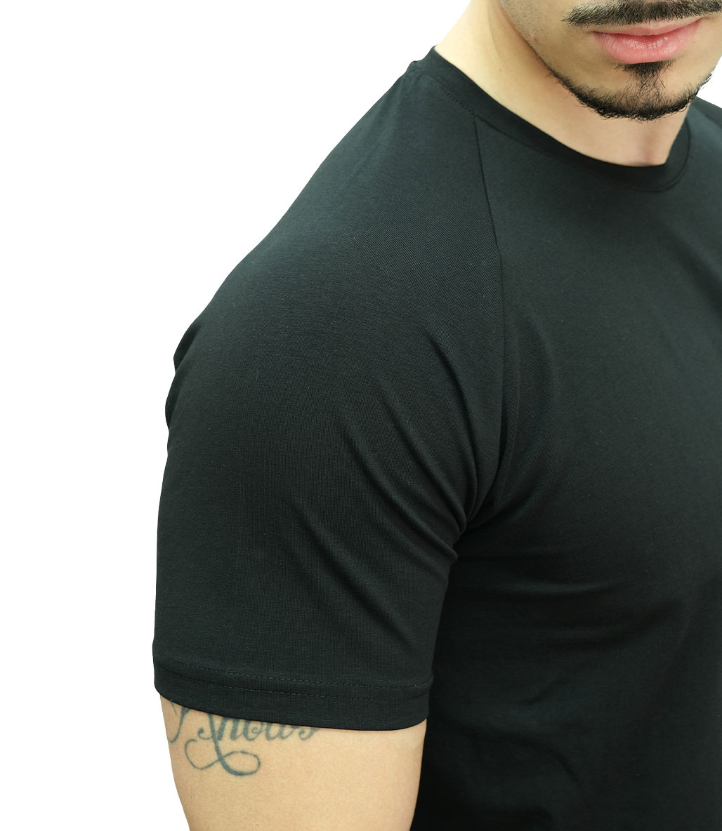 MuscleCloth Elite Reglan T-Shirt Siyah