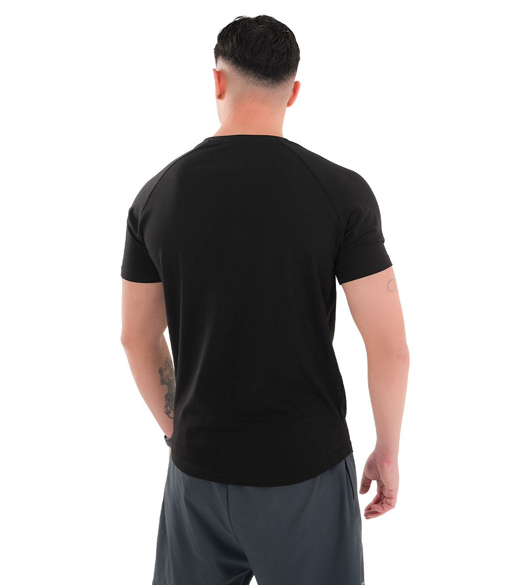 MuscleCloth Elite Reglan T-Shirt Siyah