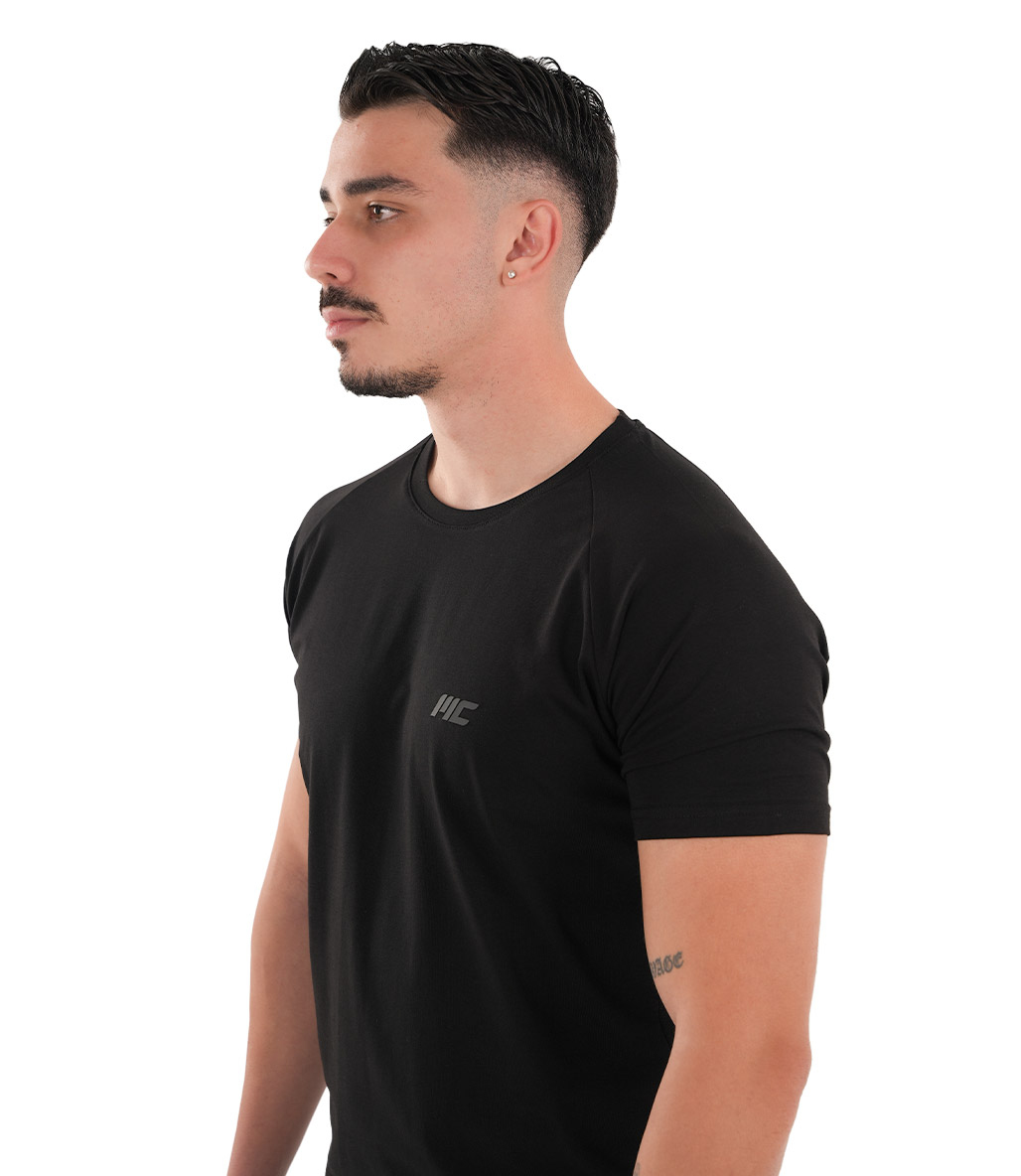 MuscleCloth Elite Reglan T-Shirt Siyah