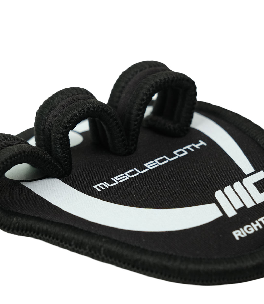 MuscleCloth Grip Pads Fitness Eldiveni Siyah