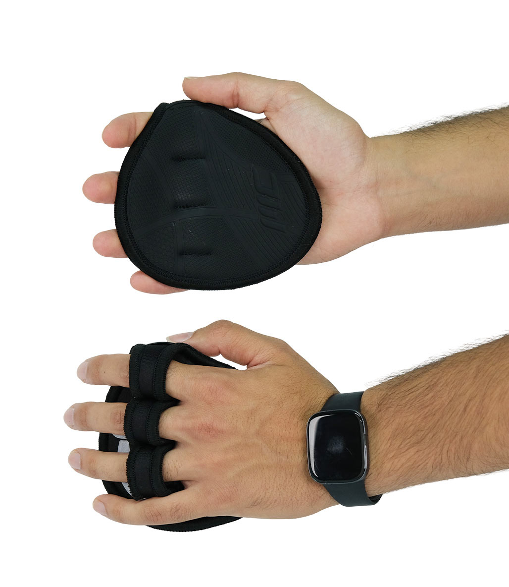 MuscleCloth Grip Pads Fitness Eldiveni Siyah