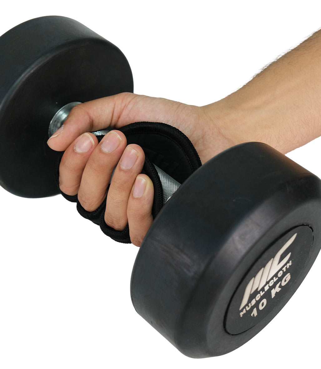 MuscleCloth Grip Pads Fitness Eldiveni Siyah