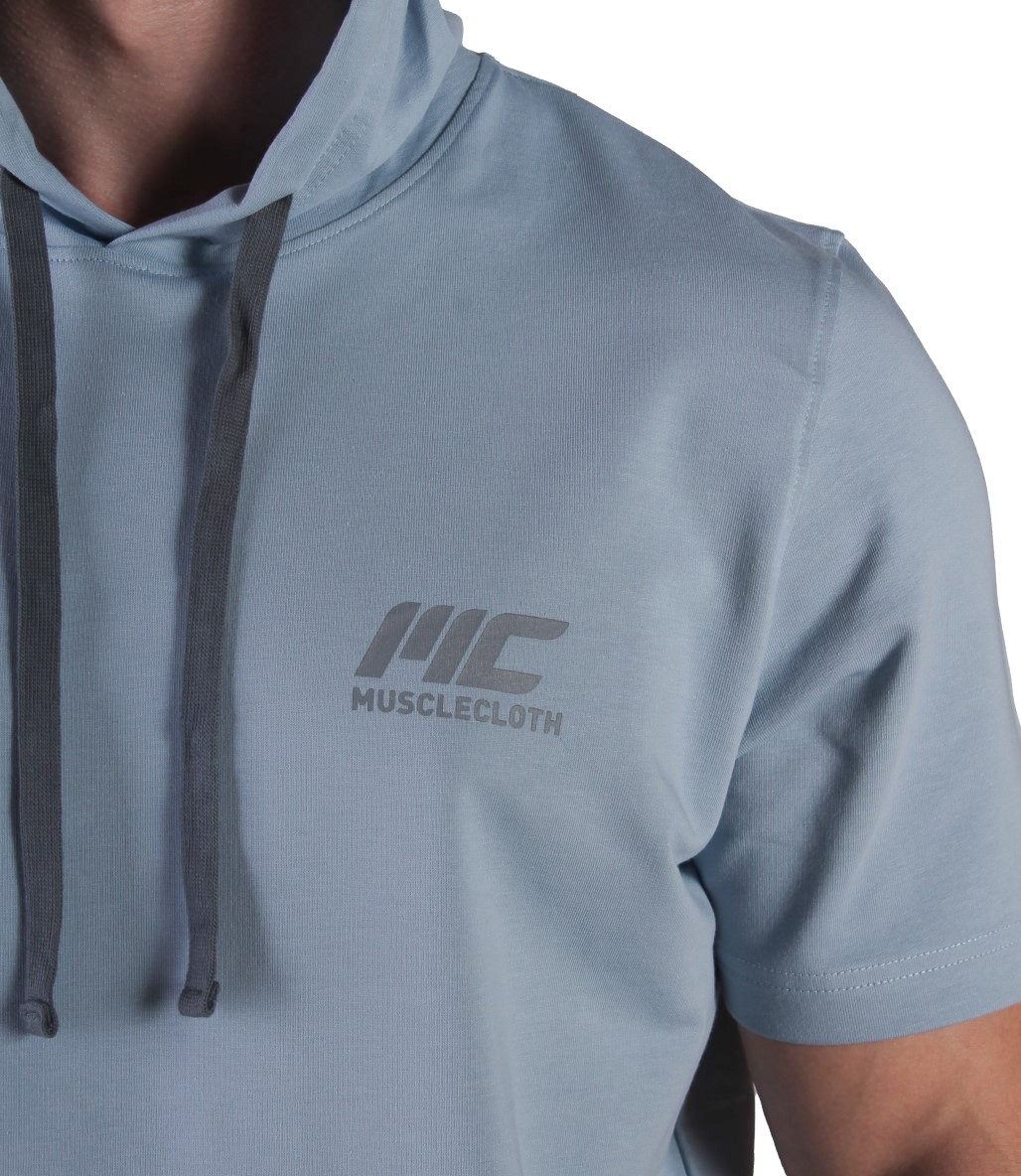 MuscleCloth MC-X Kapüşonlu Kısa Kollu Sweatshirt Açık Mavi