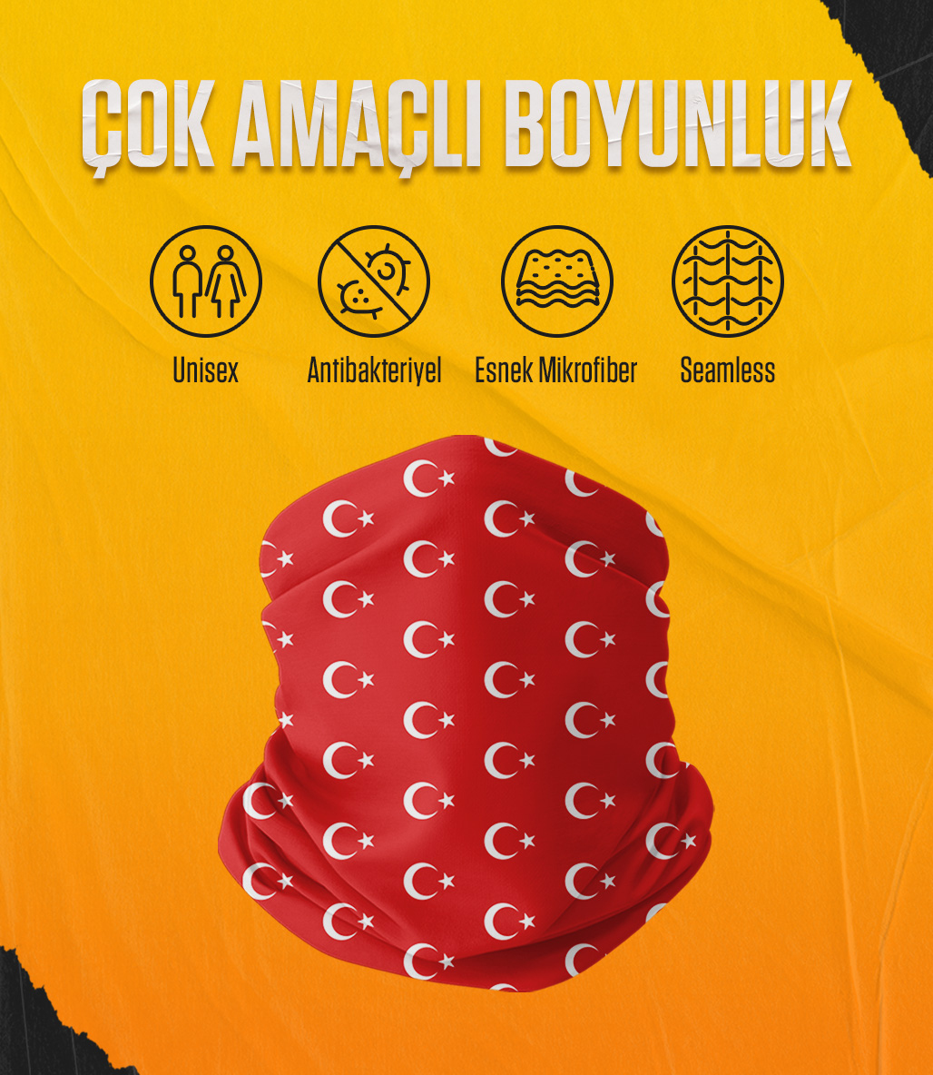 MuscleCloth Çok Amaçlı Boyunluk Ay Yıldız