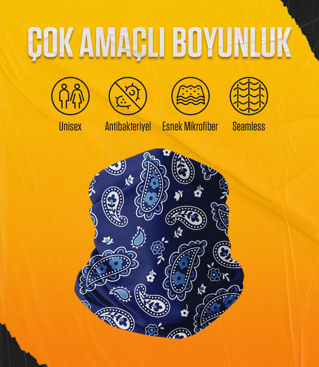 MuscleCloth Çok Amaçlı Boyunluk Blue Pateh