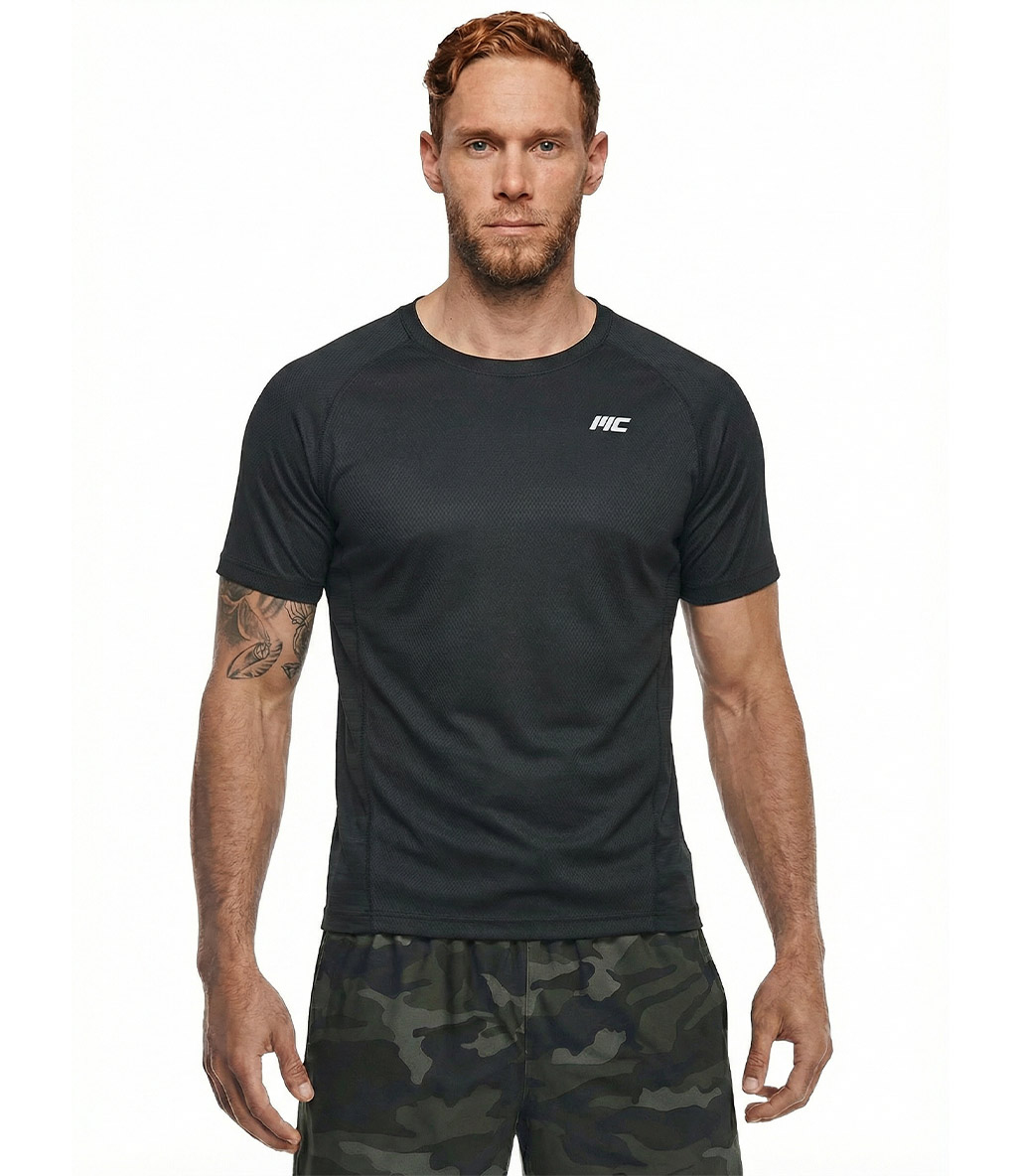 MuscleCloth Running Kısa Kollu T-Shirt Siyah