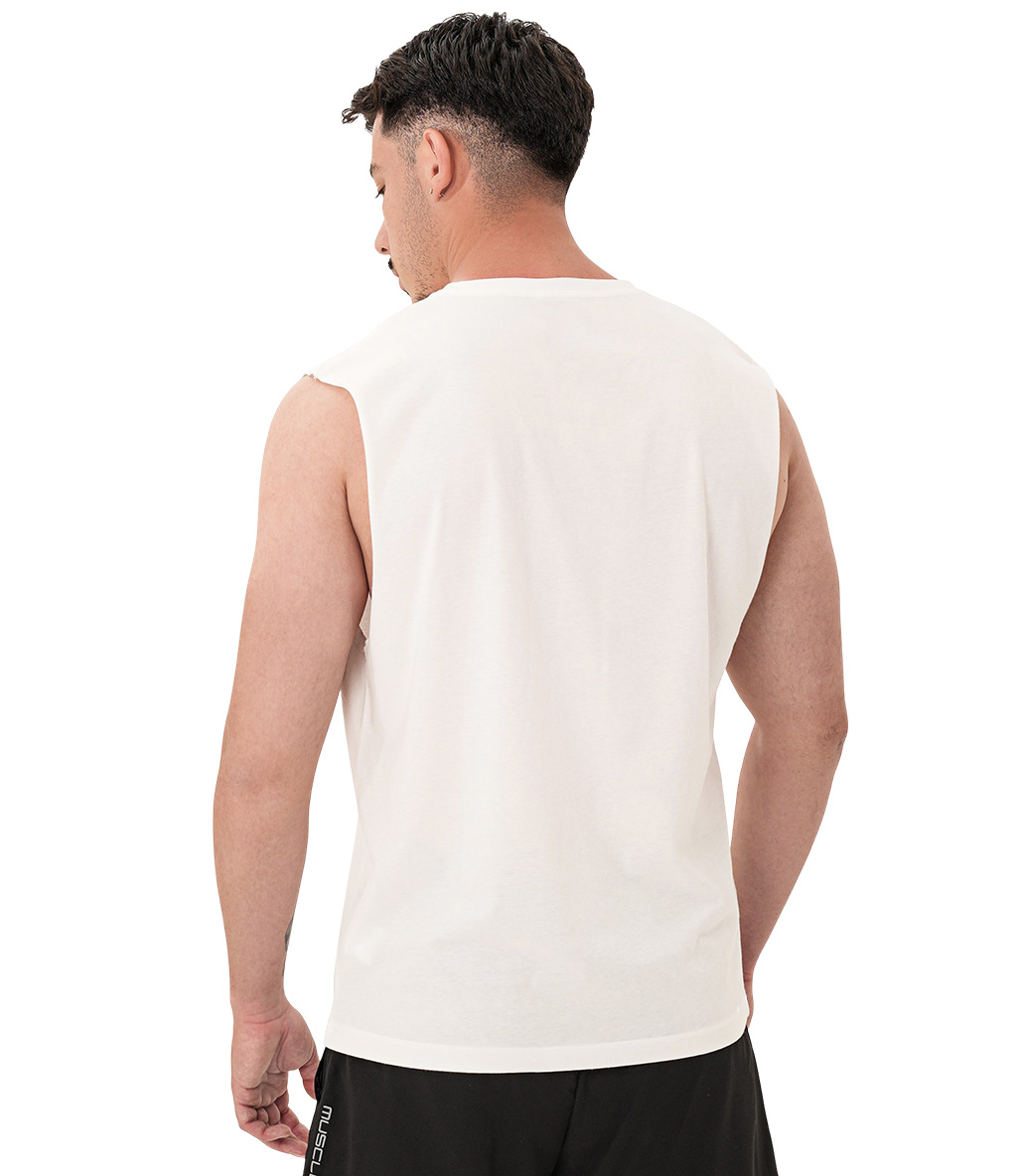 MuscleCloth Tactical Kolsuz T-Shirt Kırık Beyaz
