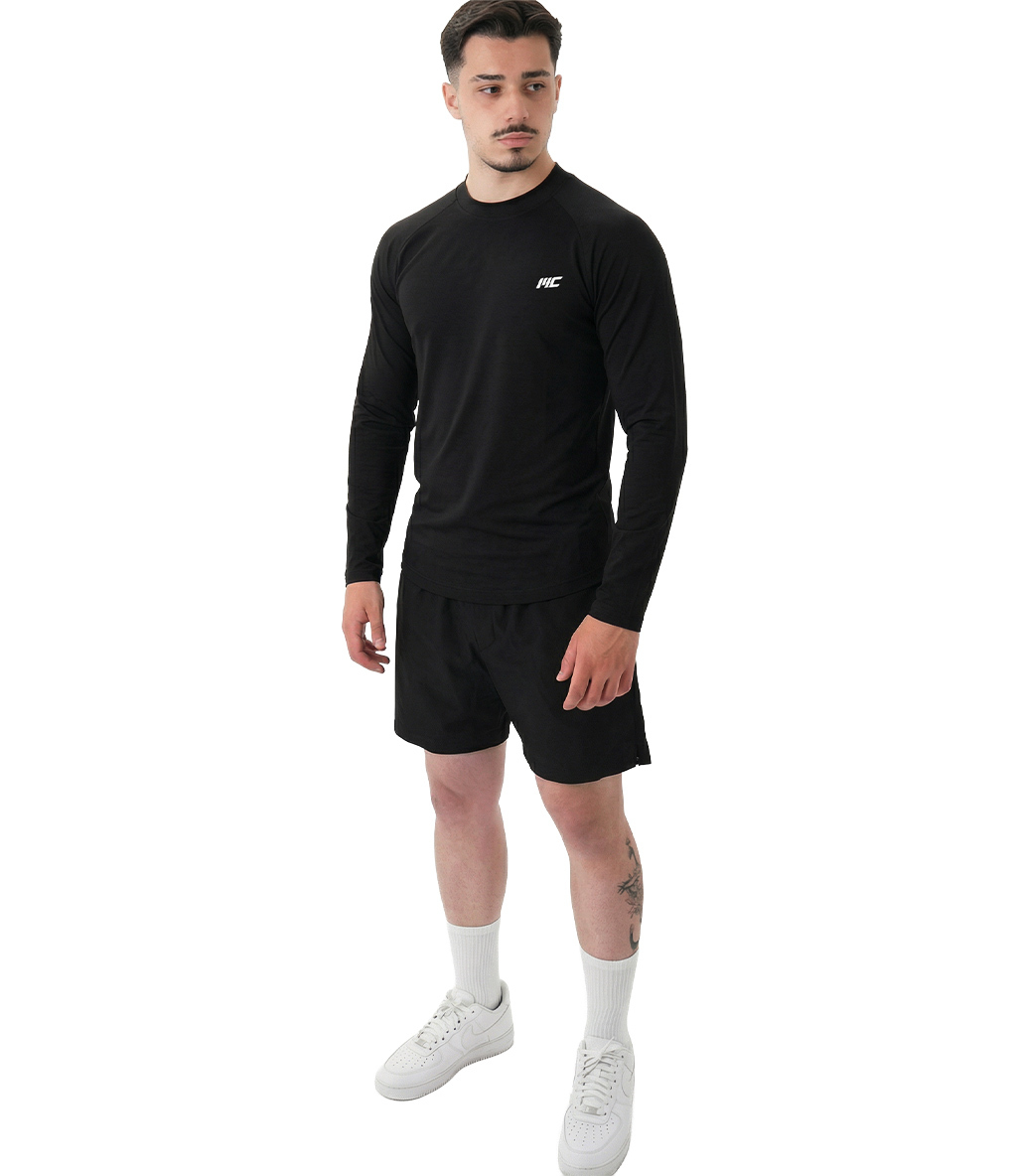 MuscleCloth Tech Uzun Kollu T-Shirt Siyah
