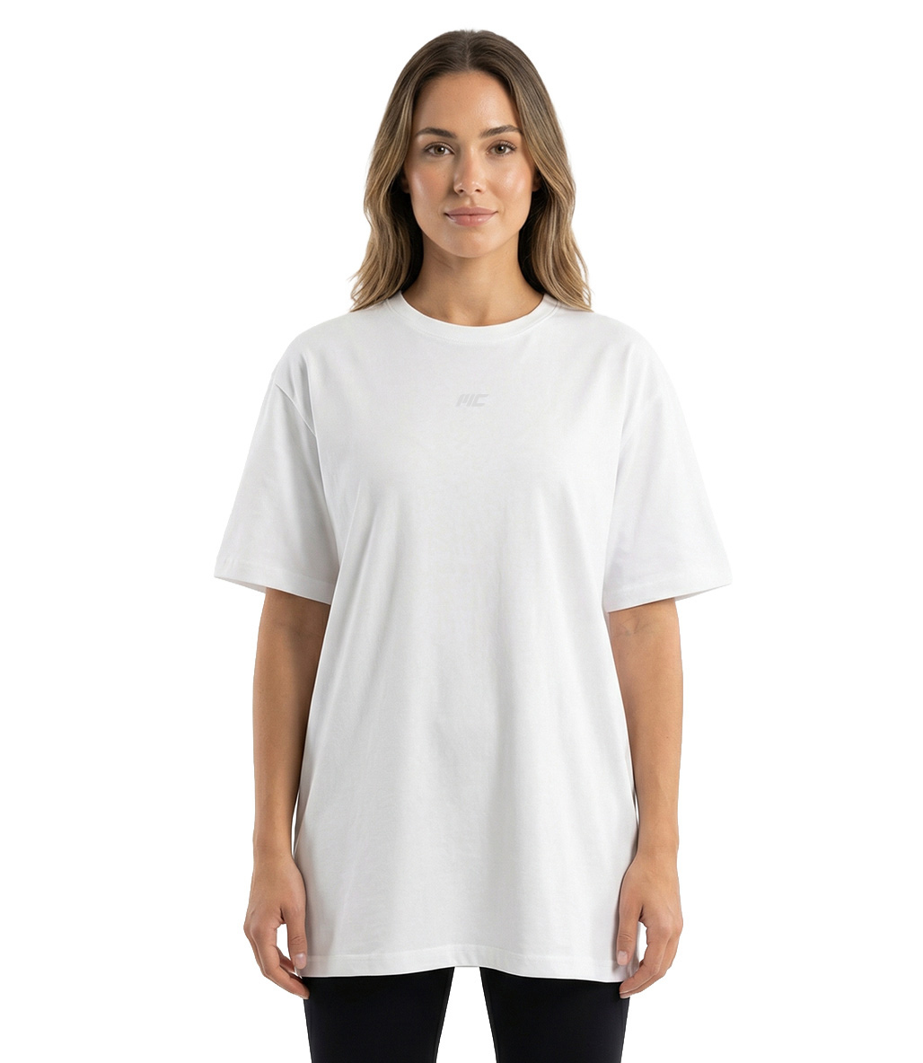 MuscleCloth Training Kadın Oversize T-Shirt Kırık Beyaz