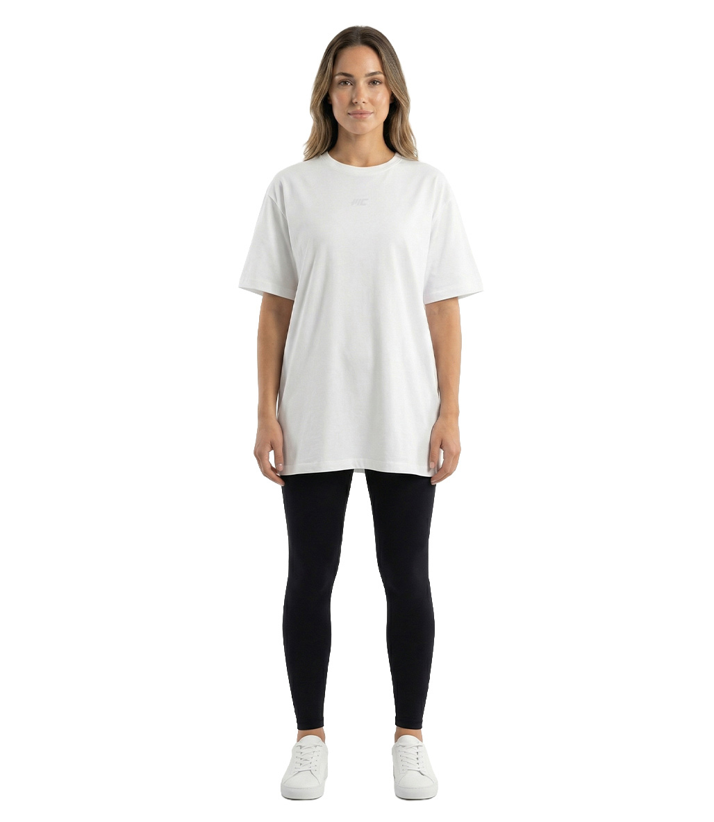 MuscleCloth Training Kadın Oversize T-Shirt Kırık Beyaz