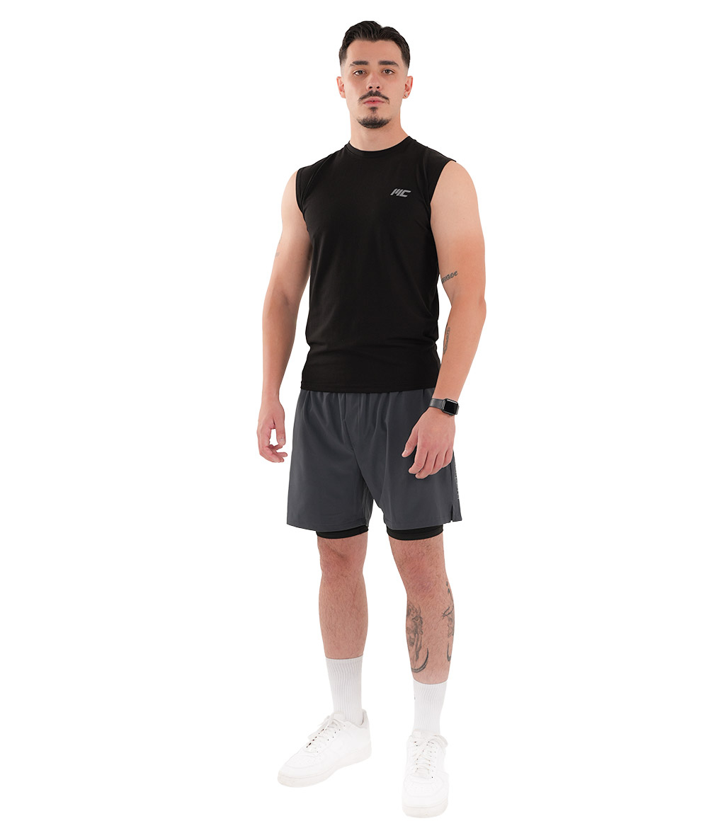 MuscleCloth Training Kolsuz T-Shirt Siyah