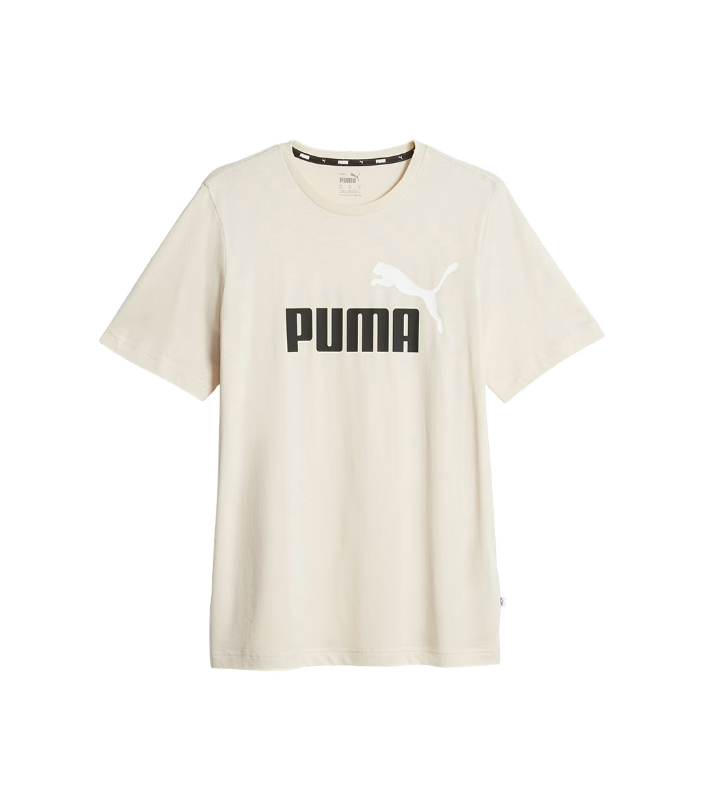 Puma Essentials+ 2 Colour Logo Kısa Kollu T-Shirt Bej