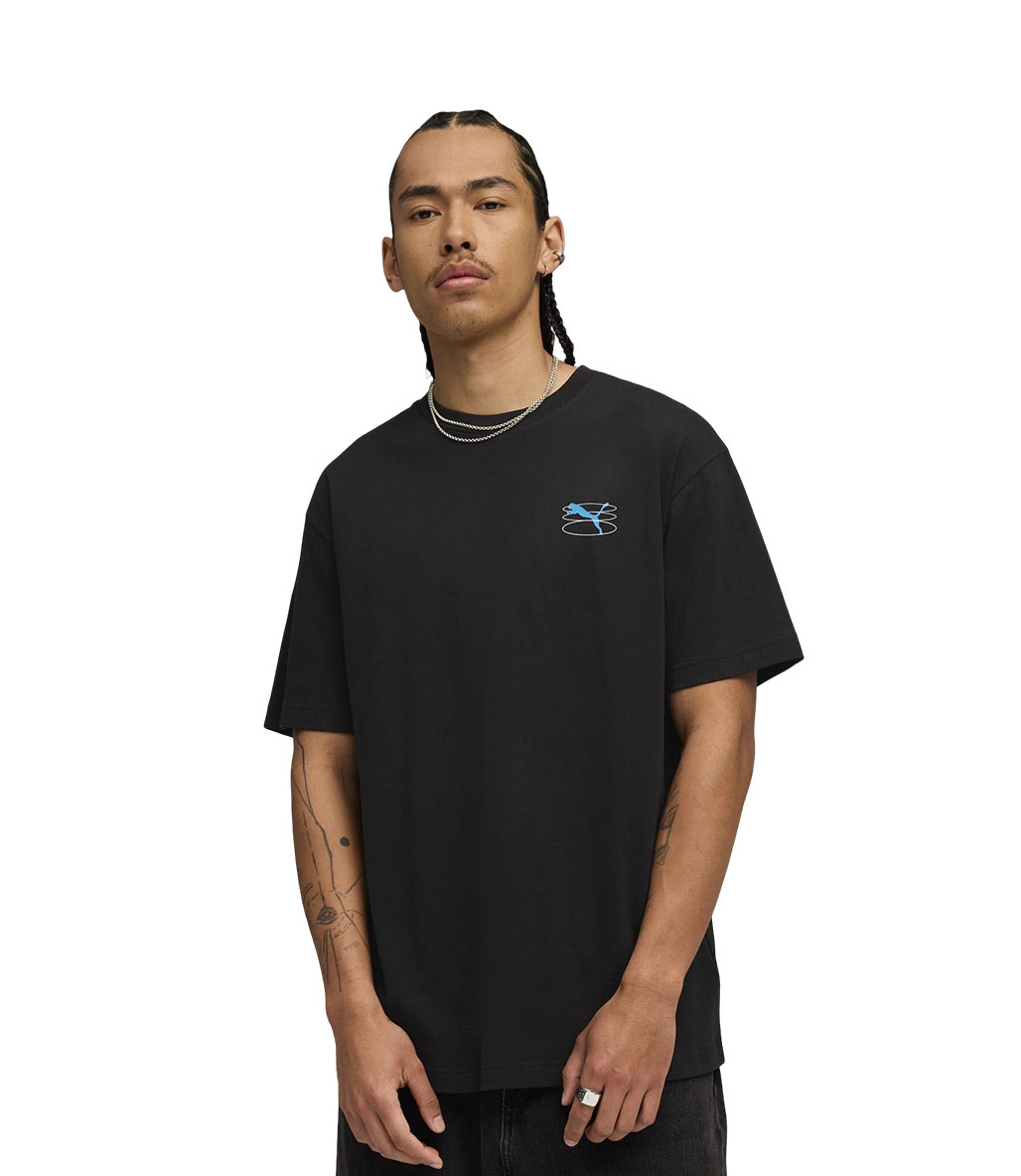 Puma Graphic Grid Kısa Kollu T-Shirt Siyah