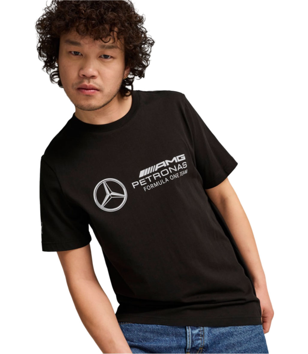Puma Mercedes AMG Petronas F1 Ess Logo T-Shirt Siyah