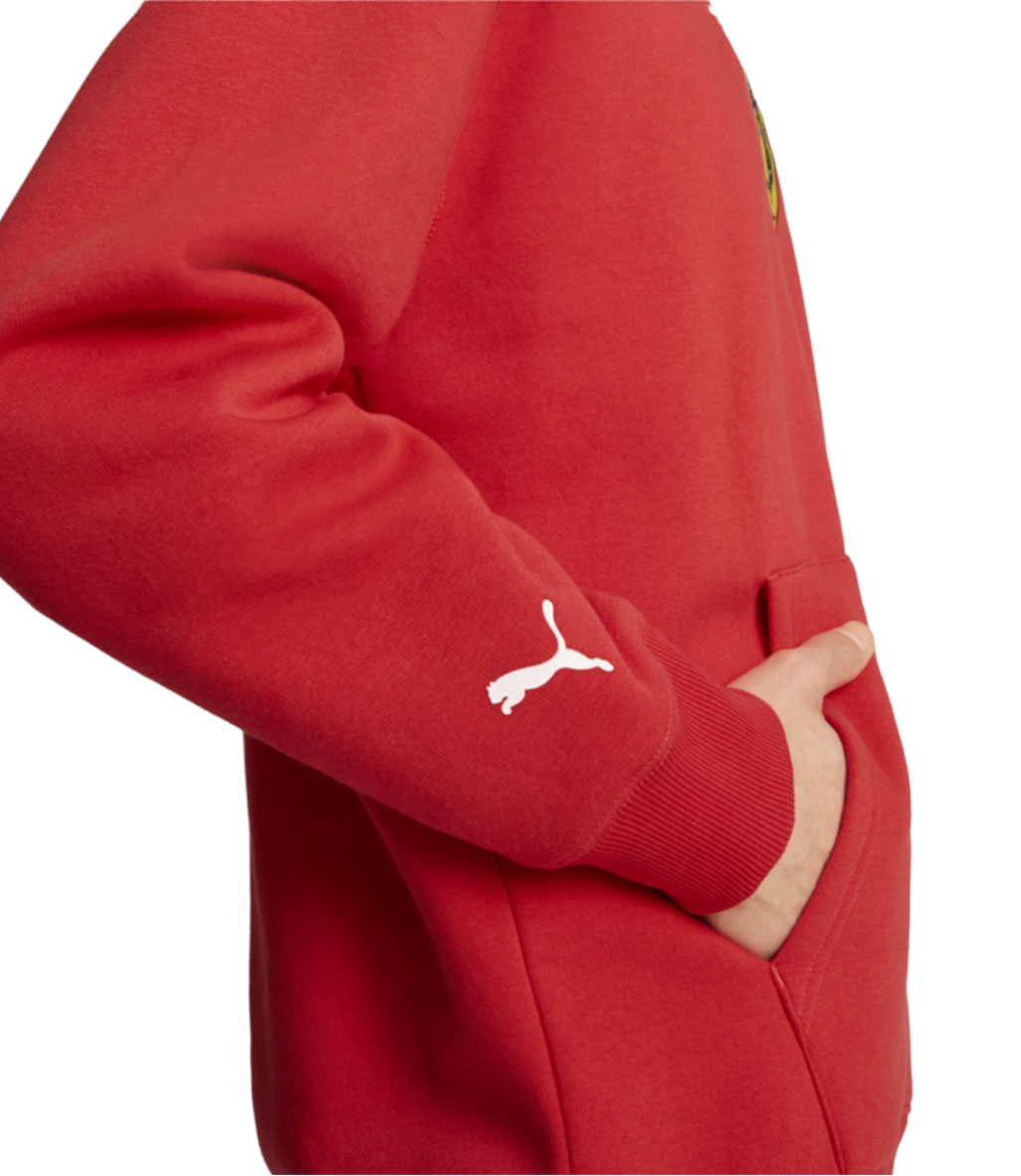 Puma Scuderia Ferrari Race Big Shield Kapüşonlu Sweatshirt Kırmızı