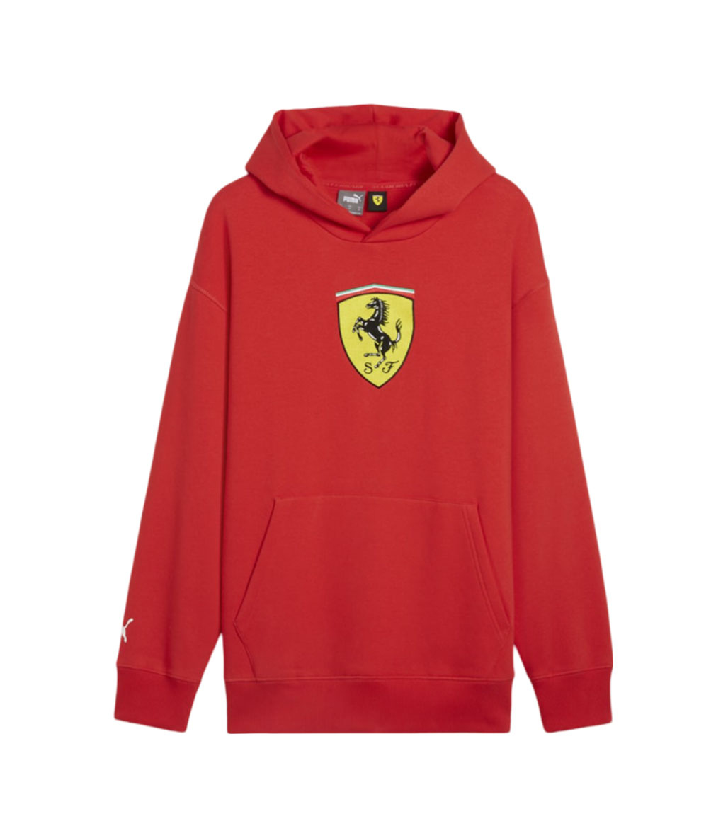 Puma Scuderia Ferrari Race Big Shield Kapüşonlu Sweatshirt Kırmızı