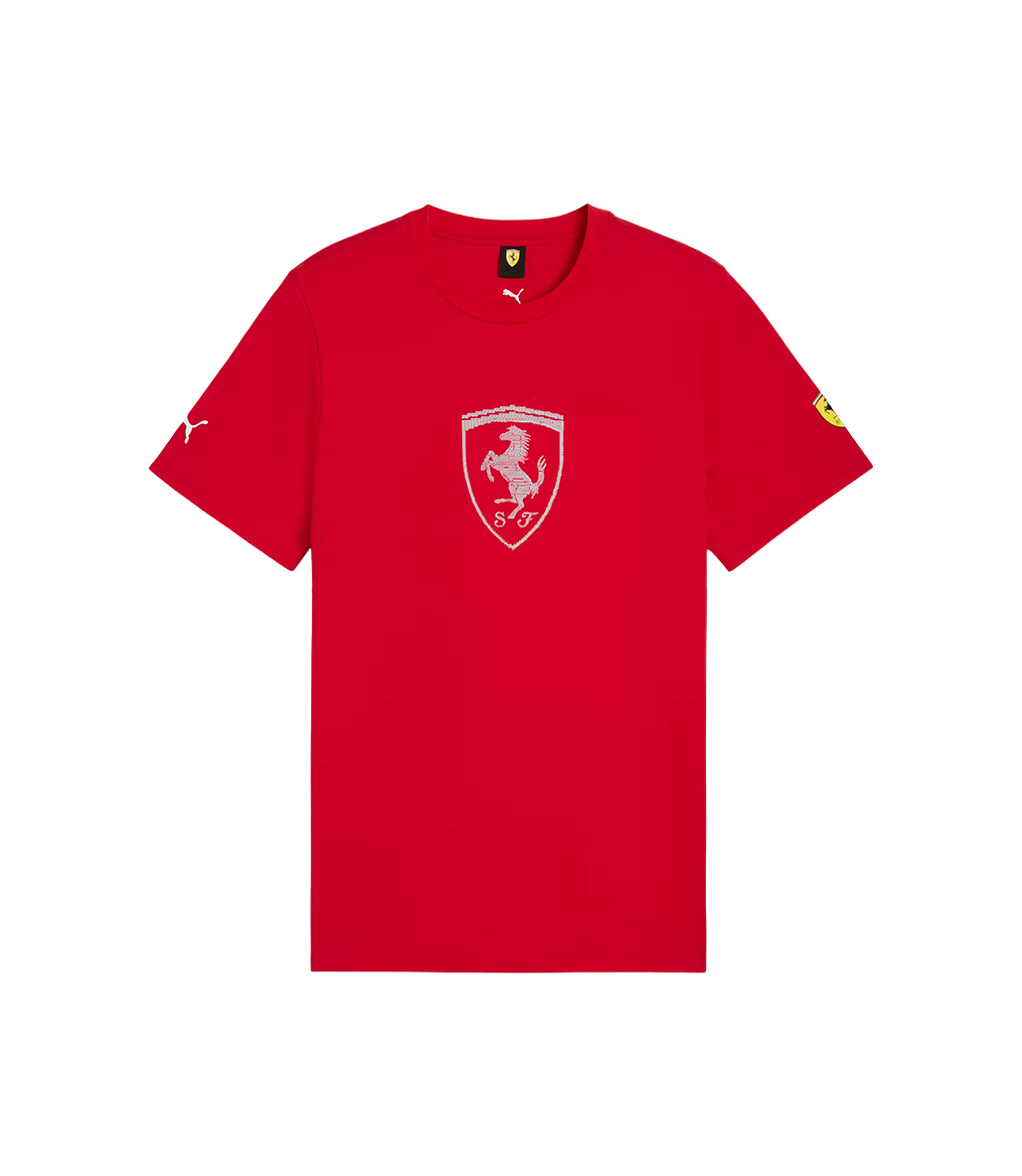 Puma Scuderia Ferrari Tonal Shield Kısa Kollu T-Shirt Kırmızı