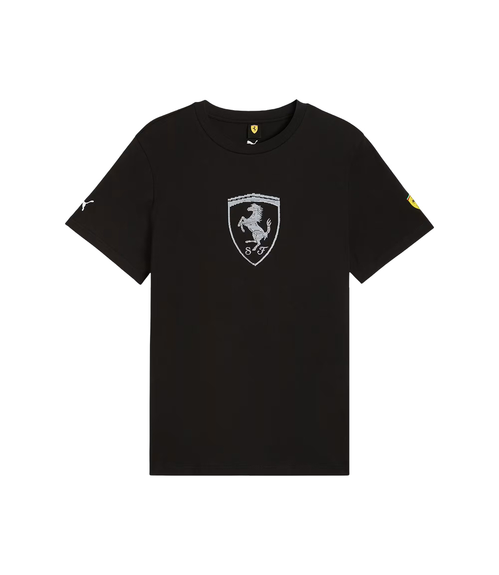 Puma Scuderia Ferrari Tonal Shield Kısa Kollu T-Shirt Siyah