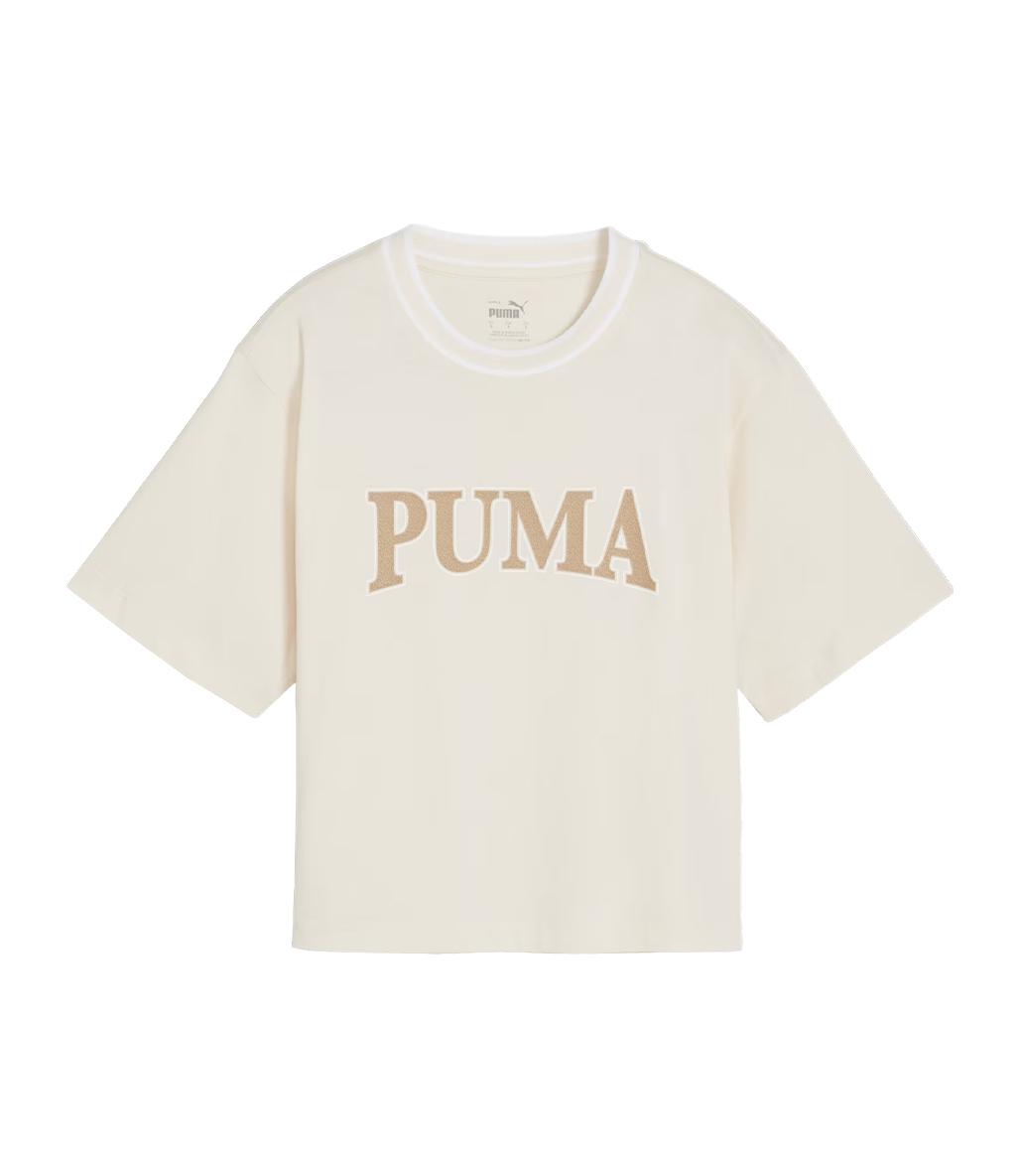 Puma Squad Graphic Kadın Kısa Kollu T-Shirt Bej