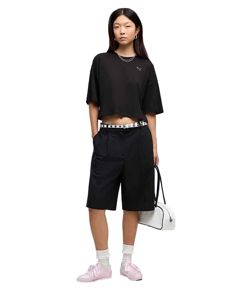 Puma Wardrobe Ess Oversized Kadın Kısa Kollu T-Shirt Siyah