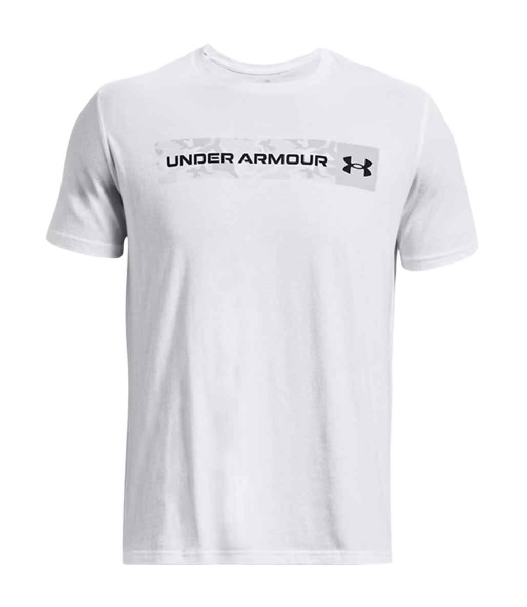 Under Armour Camo Chest Stripe T-Shirt Beyaz Siyah
