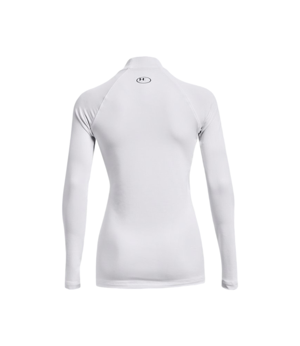Under Armour ColdGear Authentics Mockneck Kadın T-Shirt Beyaz Siyah