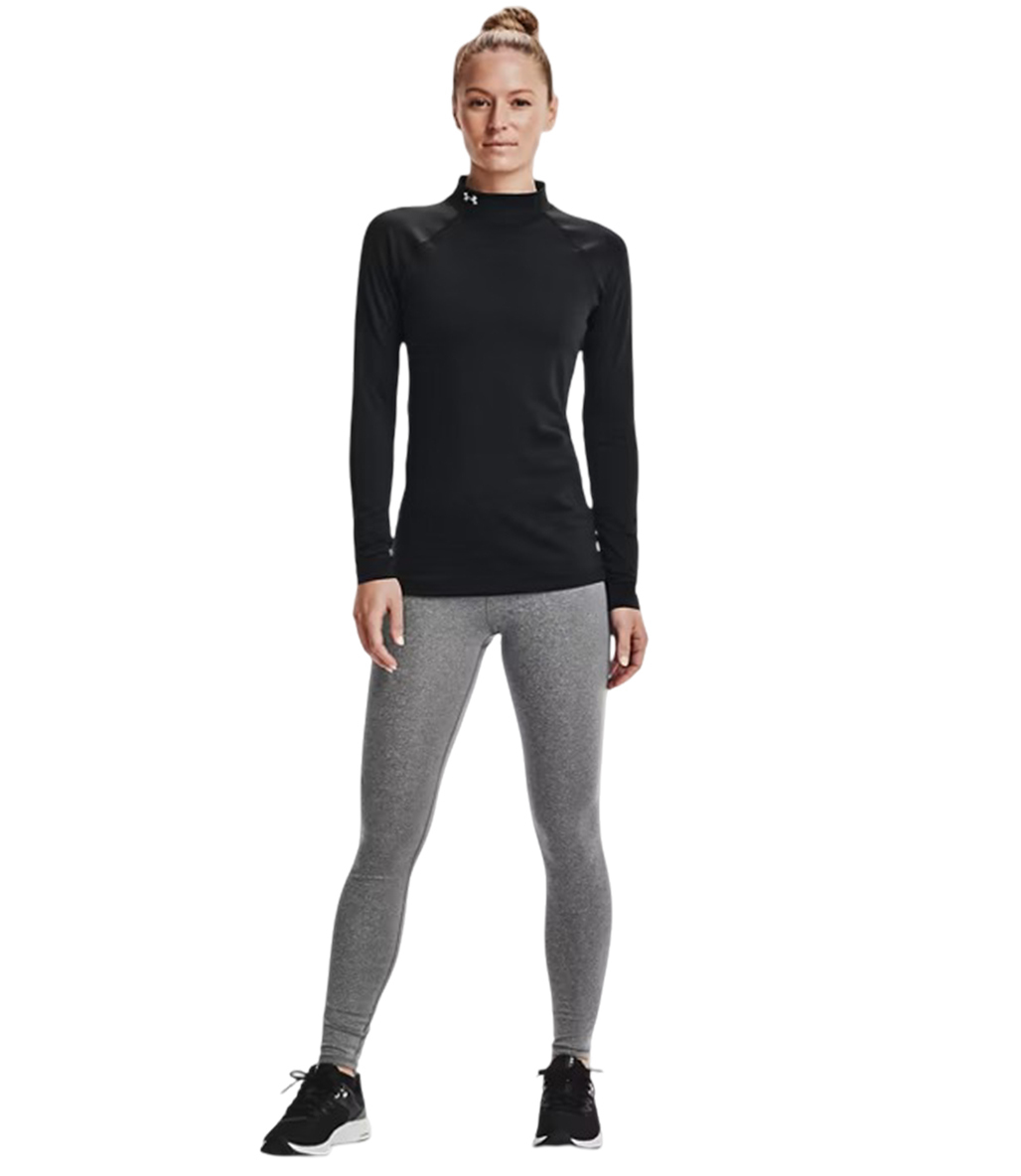 Under Armour ColdGear Authentics Mockneck Kadın T-Shirt Siyah