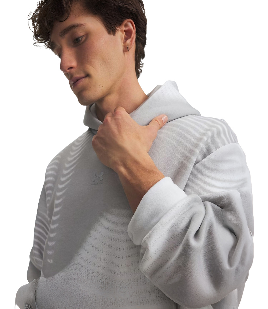 Under Armour Icon Fleece Printed Kapüşonlu Sweatshirt Gri