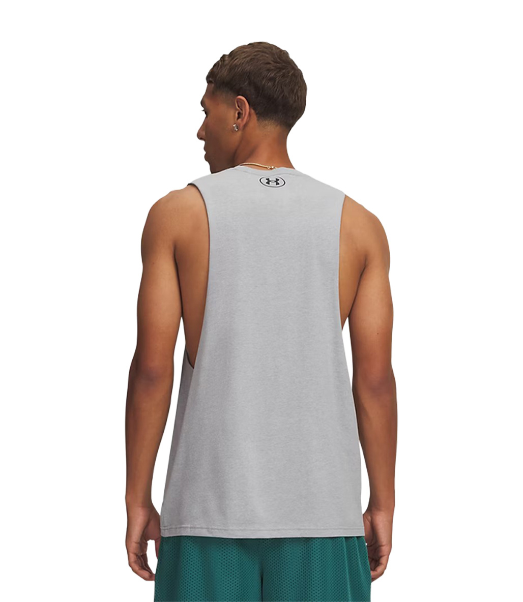 Under Armour Left Chest Cut Off Tank Atlet Gri