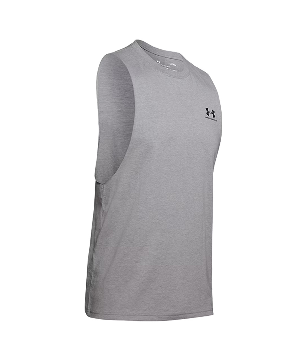 Under Armour Left Chest Cut Off Tank Atlet Gri