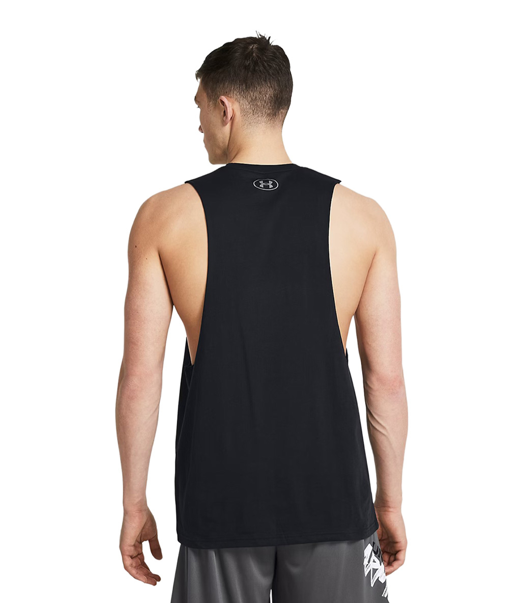 Under Armour Left Chest Cut Off Tank Atlet Siyah