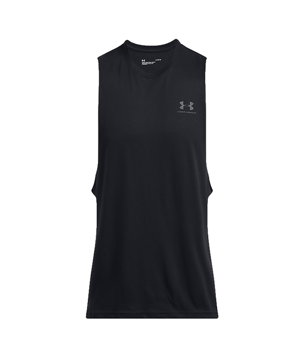 Under Armour Left Chest Cut Off Tank Atlet Siyah